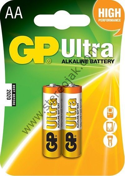 GP Ultra Alkalin Kalem Pil (AA) 2'li Paket - Kalın Pil