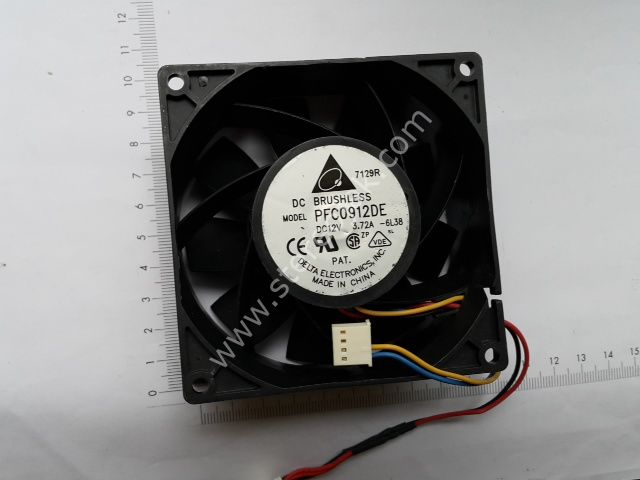92x92x38mm   9 cm fan.  PFC0912DE. DC12v   3.72A.   Delta electronics inc