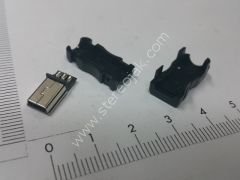 Mini usb erkek lehimlenebilir kapaklı 5 pin