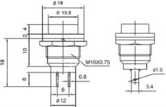 Push buton swith metal kasalı