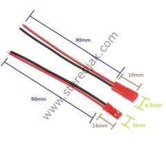 2 Pin Bağlantı Kablosu (Dişi - Erkek Takım) Montaj Kablosu