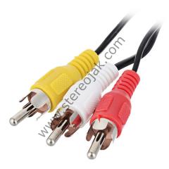 3 Rca - 3.5 Jak (4 Boğumlu )  ,1 Metre Kablo - A/V - Audio Video Cable