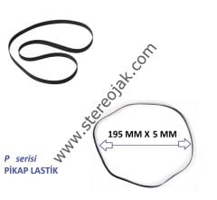 195 mm çap pikap lastiği. En:5mm (1.SINIF PİKAP LASTİĞİ)   ( TECHNICS SL-BD3  )  ( SL-B300 )