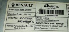 RENAULT  MODEL NO.: AGC-0060RF (AGC-0060RF-A)  TEYP ARKA SOKETİ   SUPLIER CODE : 269 779    HUMAX AUTOMOTIVE