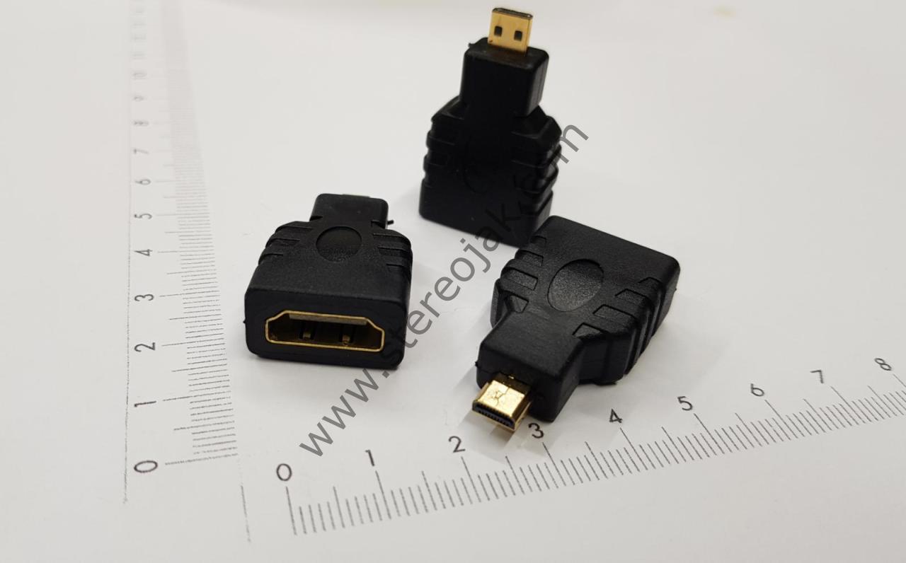 HDMI - Micro HDMI Çevirici Ara Aparat Siyah (Micro HDMI to HDMI Adapter Micro HDMI Connector / Female Connector