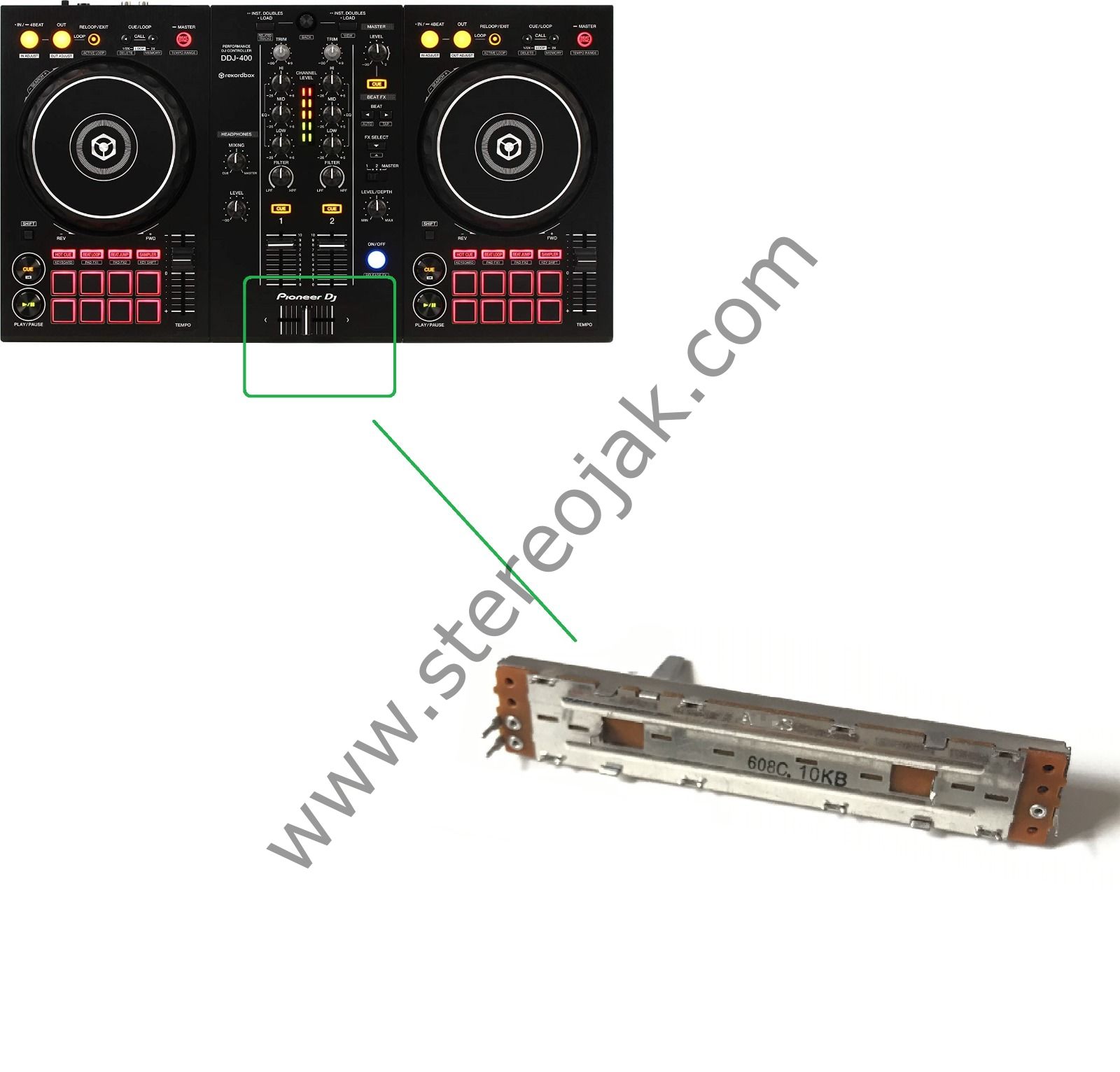 DDJ-400    UYUMLU  CROSS  FADER  POTU  ( 947C 10KB)   ALPS  JAPAN