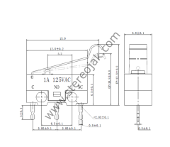 Mini Micro Switch Kıvrık Paletli , Çengel Paletli Mikro Siviç Kaliteli  1A 125VAC