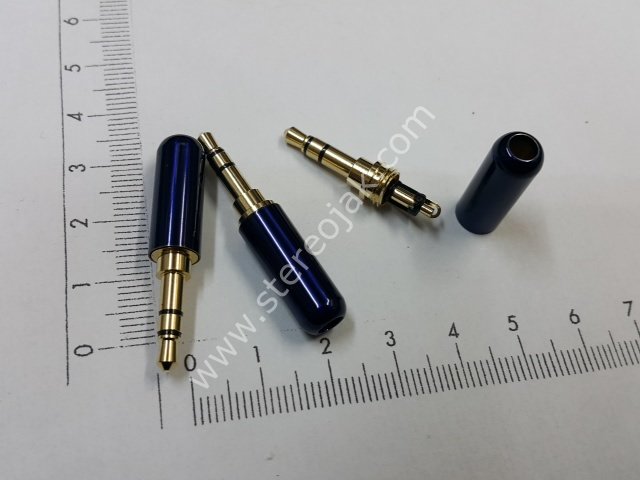 3.5mm stereojak kaliteli mavi metalik