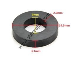 ( A-14 Kalın ) 14.5mm X 9mm X 3.1mm X 2.9mm Teyp Makara Lastiği , Kasnak Lastiği A-14 Kalın Model