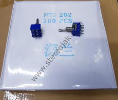 MTS-202 Toggle Switch , 6 Bacaklı Lehim Tipi , ON-OFF , 100 ADET