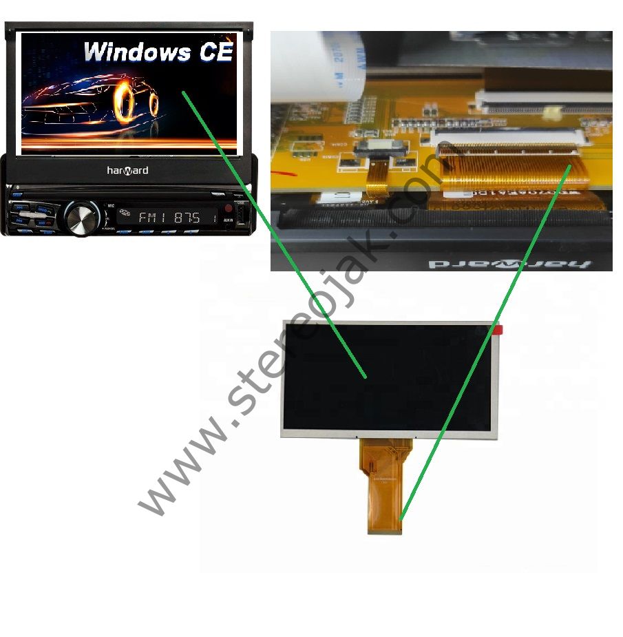 Harward HR-BTG705 Oto Teyp    İÇ KISIM  LCD EKRAN