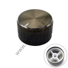 Metalik Parlak Potansiyometre Düğme Siyah Renk 30MM Genişlik , 17MM Yükseklik