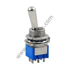 Çubuklu Anahtar , Toggle Switch , 6 Pin , ON-OFF-ON , 6 mm Kaliteli