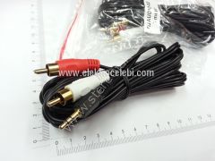 PROFESYONEL 2RCA 3.5 STEREO AUDIO KABLO 3 METRE