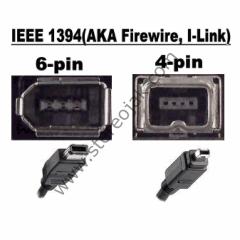 FIREWIRE , 6 PIN TO 4 PIN CABLE IEEE-1394 , DV Kablo , Ultra High Speed Serial Interface , Firewire Mini , 1.70 Metre