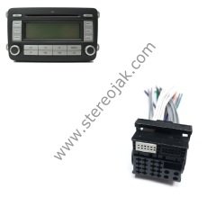 VW RCD 300 BVX   Radio Cd Mp3 Player RCD 300 VW Volksagen 5M0057186CX TEYP ARKA SOKETİ