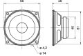 6,5 CM X 6,5CM   4 Ohm 5 WATT    1.SINIF   KARE HOPARLÖR  Fullrange Speaker