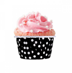 Muffin Cupcake Mini Kek Kalıbı Kapsülü Siyah Puantiyeli 50 Adet