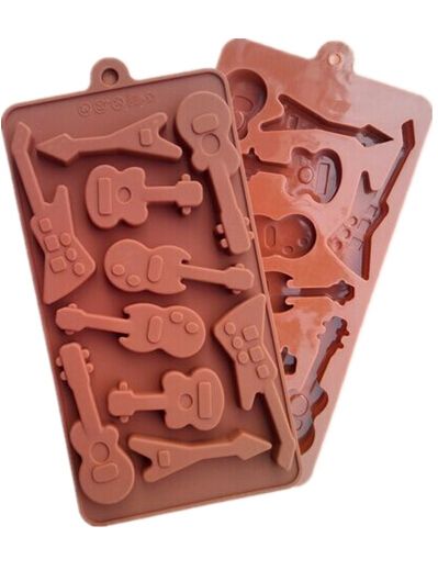 Guitar Silicone Mold Soap Scented Stone Wax Epoxy Mold 10 Holes