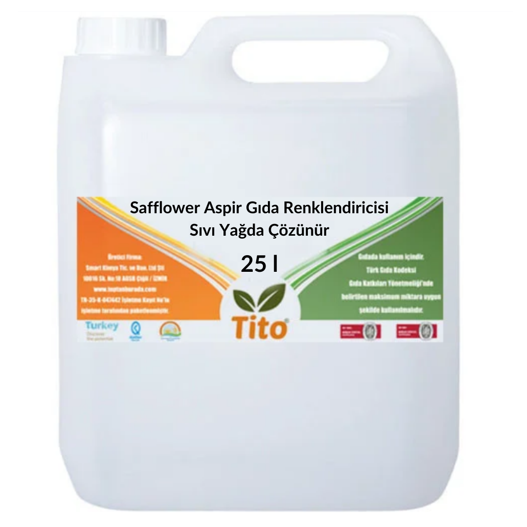 Safflower Aspir Gıda Renklendiricisi Sıvı Yağda Çözünür 25 kg