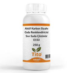 Bitkisel Karbon (Aktif Karbon) Siyahı Gıda Renklendiricisi Sıvı Suda Çözünür E153 250 g