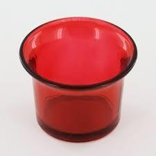 Kırmızı Cam Mumluk - 6.5x5 cm