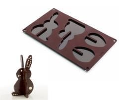 Силиконова 3D форма за шоколад със заек и яйце