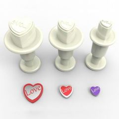 Mini Love Kalp Basmalı Enjektörlü Kurabiye Kalıbı 3 Parça