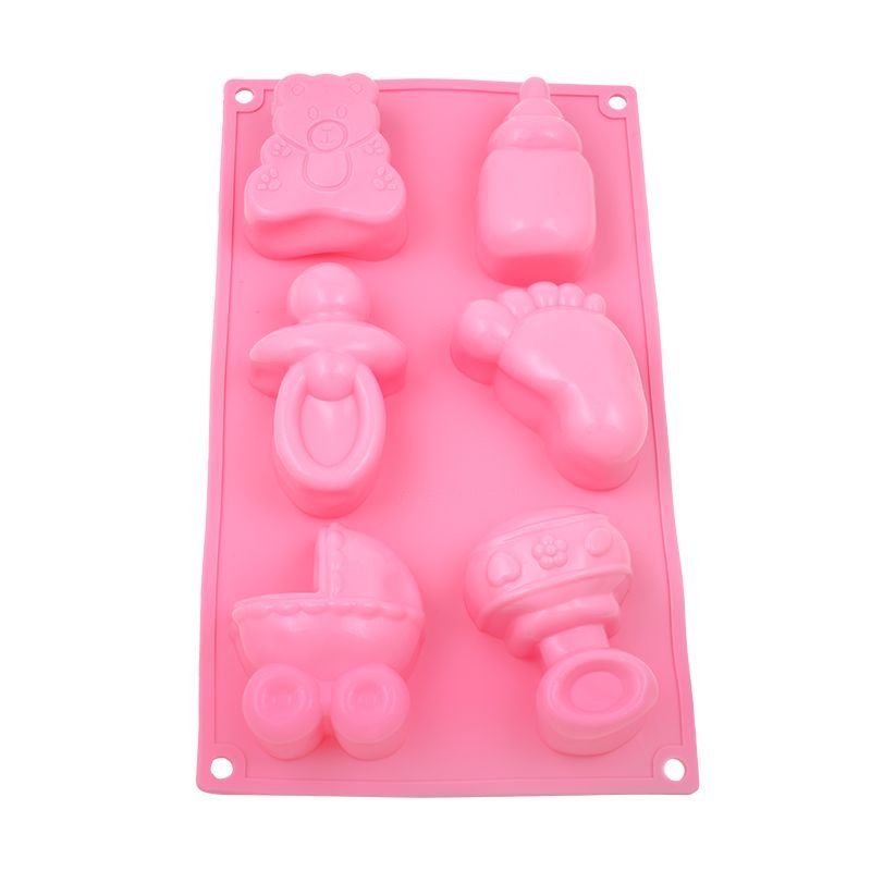 Baby Items Silicone Mold Soap Scented Stone Candle Epoxy Mold 6 Holes