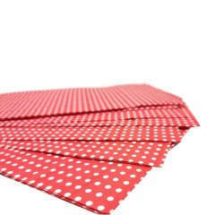 Kırmızı Puantiyeli Hediye Paketi Kese Kağıdı 25x15x6 cm 500 Adet