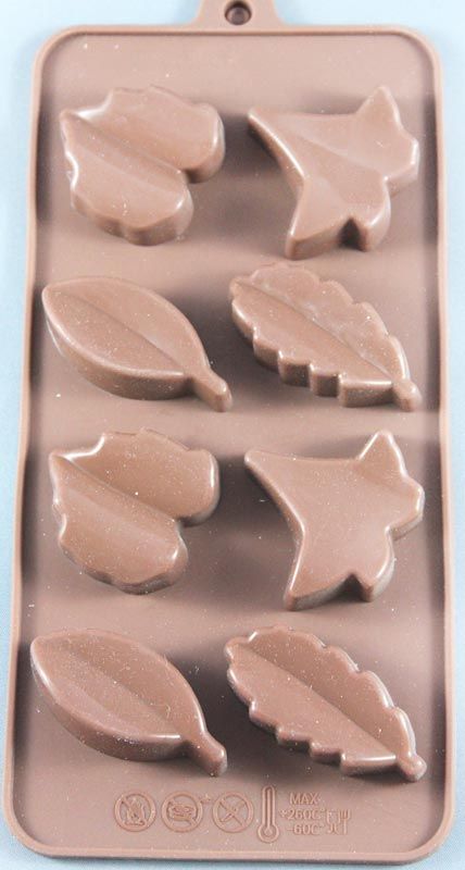 Yaprak Silikon Kalıp Çikolata Sabun Kokulu Taş Mum Epoksi Kalıbı 8 Delikli