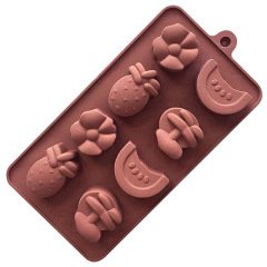 Meyve Silikon Kalıp Çikolata Sabun Kokulu Taş Mum Epoksi Kalıbı 8 Delikli