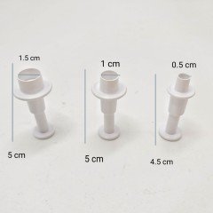 Mini Çember Daire Yuvarlak Basmalı Enjektörlü Kurabiye Kalıbı 3 Parça