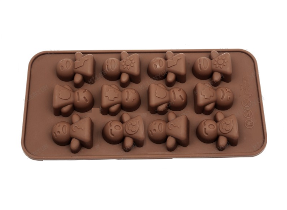 Expresiones humanas Molde de silicona Jabón de chocolate Vela de piedra perfumada Molde de epoxi 12 agujeros