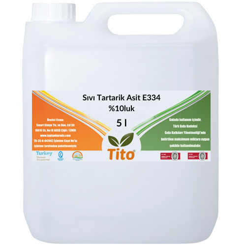 Sıvı Tartarik Asit E334 %10luk 5 litre