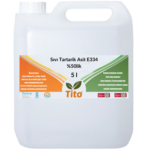 Sıvı Tartarik Asit E334 %50lik 5 litre