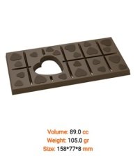 Delikli Kalp Polikarbon Çikolata Kalıbı 12 Delikli