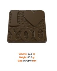 İ Love You Heart პოლიკარბონატის შოკოლადის ყალიბი