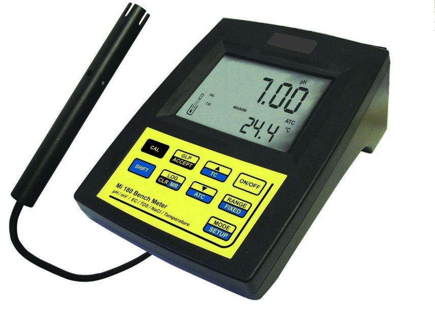 Τύπος επιτραπέζιου υπολογιστή Milwaukee pH Meter Orp Meter, αγωγιμότητα, TDS, χλωριούχο νάτριο (NaCl) και μετρητής θερμοκρασίας (MI 180)