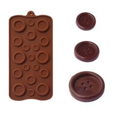 Düğme Silikon Kalıp Çikolata Sabun Kokulu Taş Mum Epoksi Kalıbı 19 Delikli