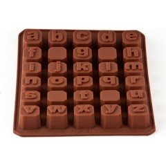 Küçük Alfabe Silikon Kalıp Çikolata Sabun Kokulu Taş Mum Epoksi Kalıbı 30 Delikli