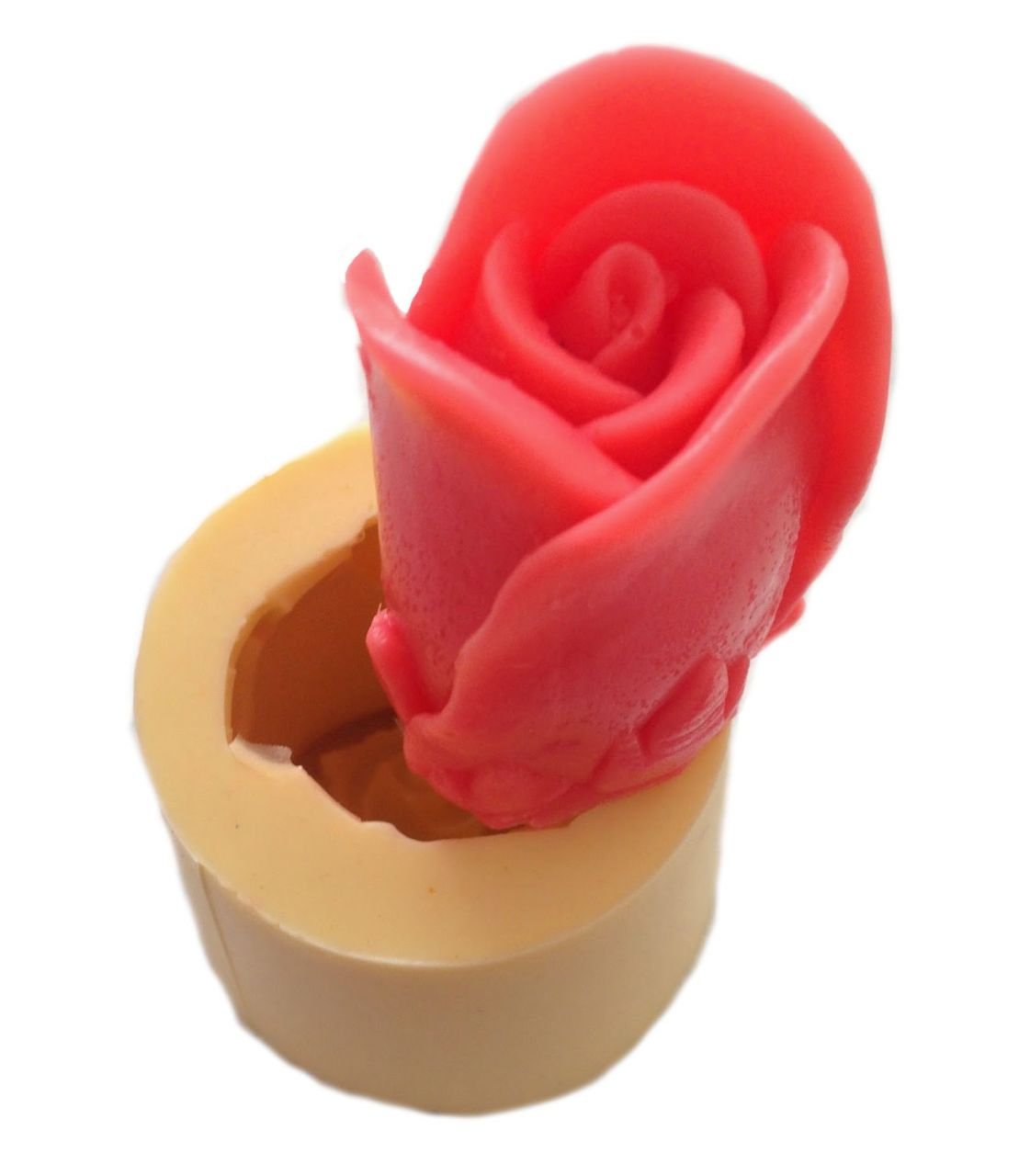 3D розова пъпка Силиконова форма Сапун Свещ с ароматен камък Епоксидна форма
