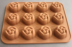 Rose Silicone Mold Chocolate Soap Scented Stone Candle Epoxy Mold 12 Holes