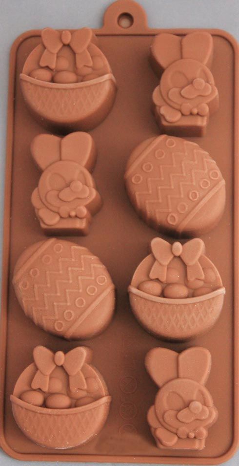 Huevo Conejo Molde de silicona Chocolate Muffin Jabón Piedra perfumada Vela Molde epoxi 8 agujeros