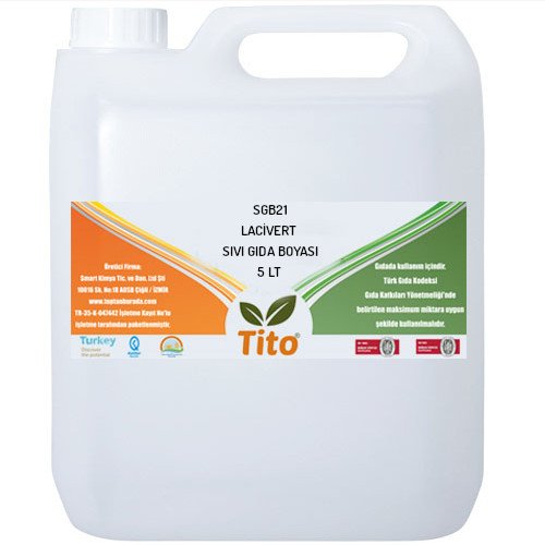 Lacivert Gıda Renklendiricisi Sıvı Suda Çözünür E132 5 litre