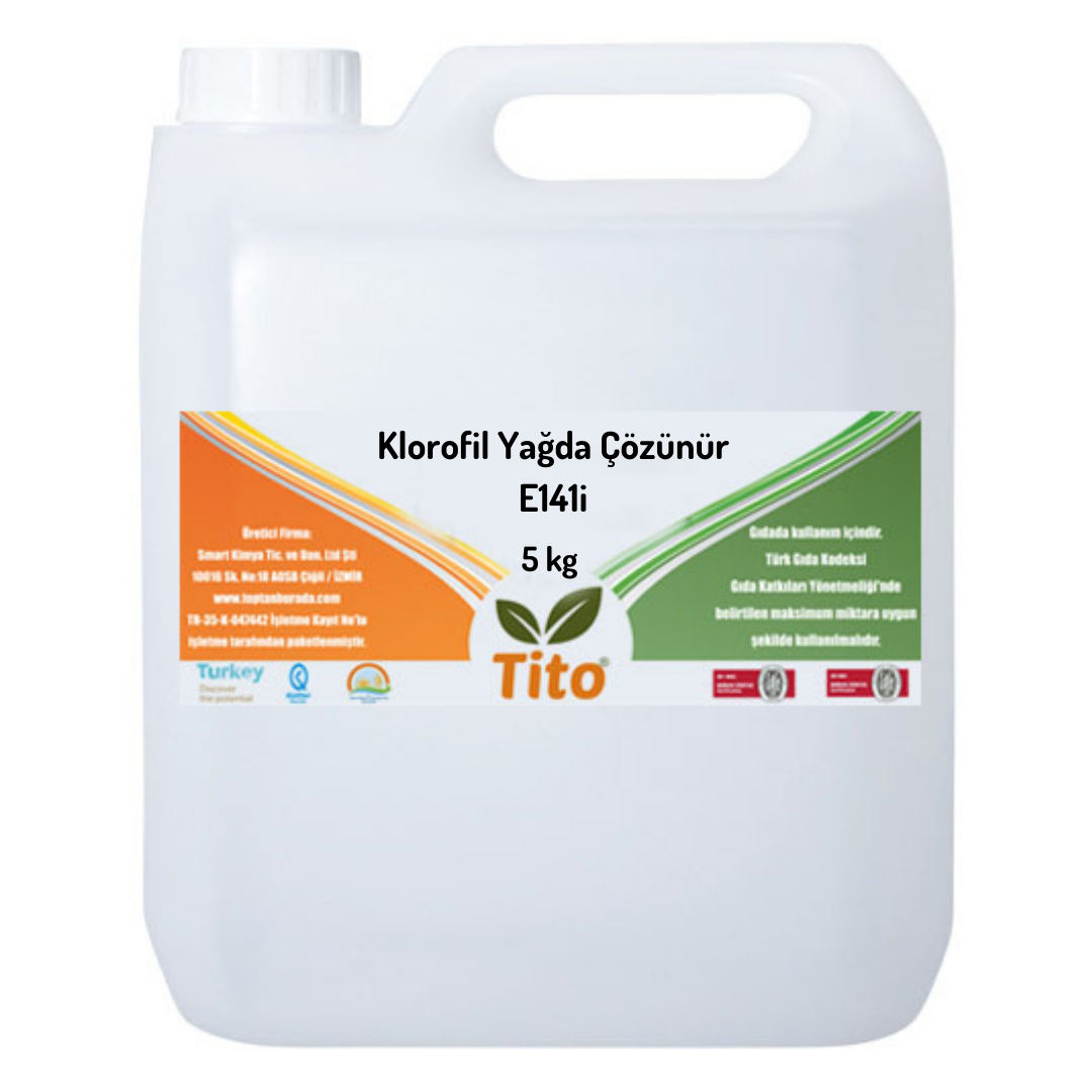 Klorofil Gıda Renklendiricisi Sıvı Yağda Çözünür %8.5'lik E141i 5 kg