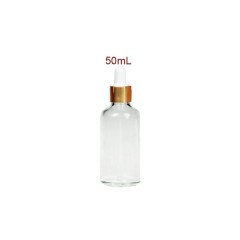 Прозрачная стеклянная бутылка-капельница 50 мл 20 шт.