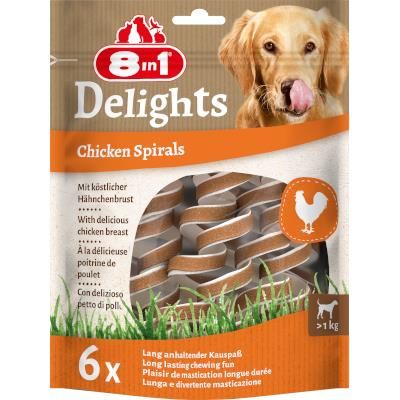 8 in 1 Smart Delights Chicken Spirals Tavuklu Burgu Köpek Ödülü 6lı SKT:02/25