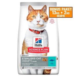 Hills Sterilised Tuna Balıklı Kısırlaştırılmış Kedi Maması 13+2 Kg SKT:12/24