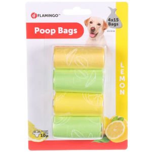 Flamingo Poop Limon Köpek Tuvalet Poşeti  4 X 15 Adet